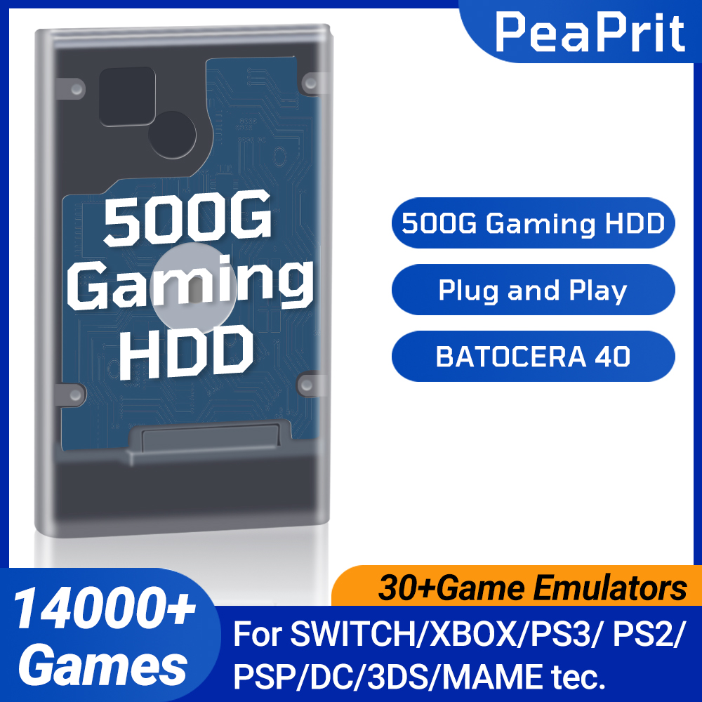 Retro Gaming Batocera - PEAPRIT 500G Gaming HDD Retro Game