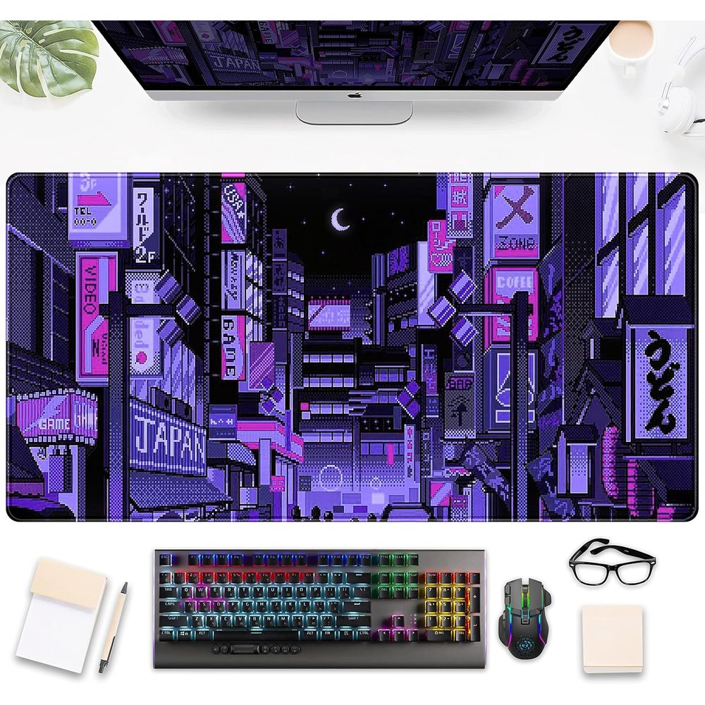 Retro Gaming Aesthetic - Large Retro Anime Gaming Mouse Pad,