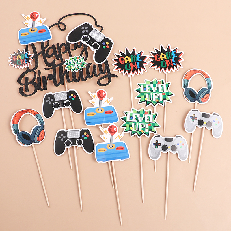Retro Gaming Video - 13Pcs Video Retro Game Cake Toppers