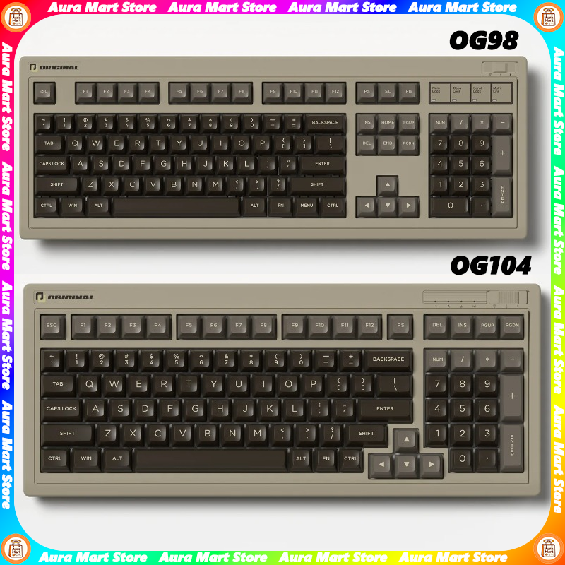 Retro Gaming Laptop - FL·ESPORTS OG104/OG98 Wireless Tri-mode Retro Mechanical