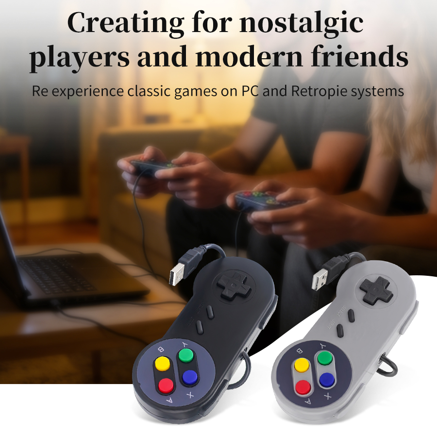Retro Gaming With Raspberry Pi - Wired USB Gamepad Retro Gaming Joystick
