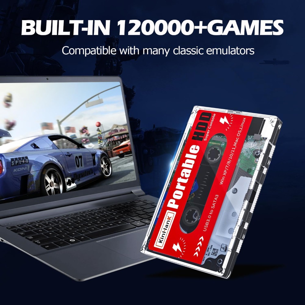 Retro Gaming Batocera - 2TB Portable External Hard Drive with