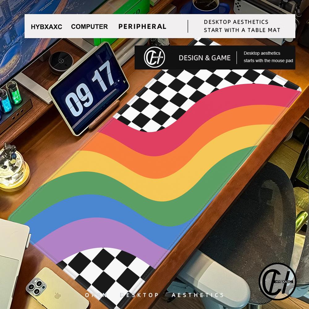 XL Checkered Rainbow Desk Mat  – Retro Gaming Xl Bewertung und Preis