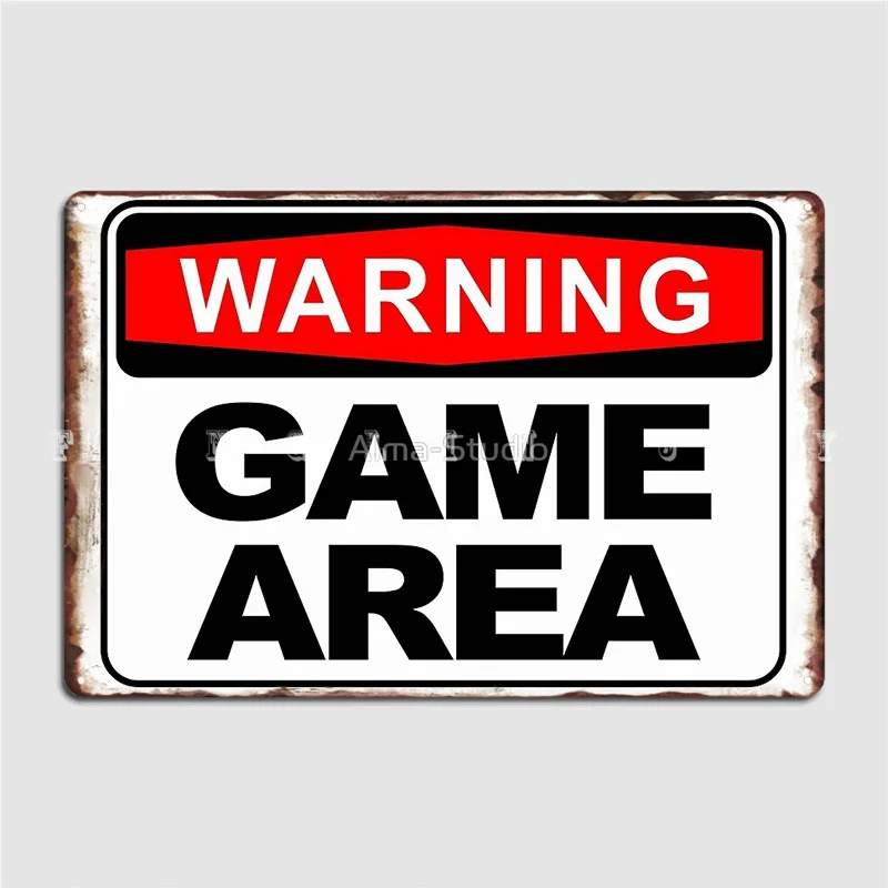 WARNING GAME AREA Retro Metal  – Retro Gaming Art Bewertung und Preis
